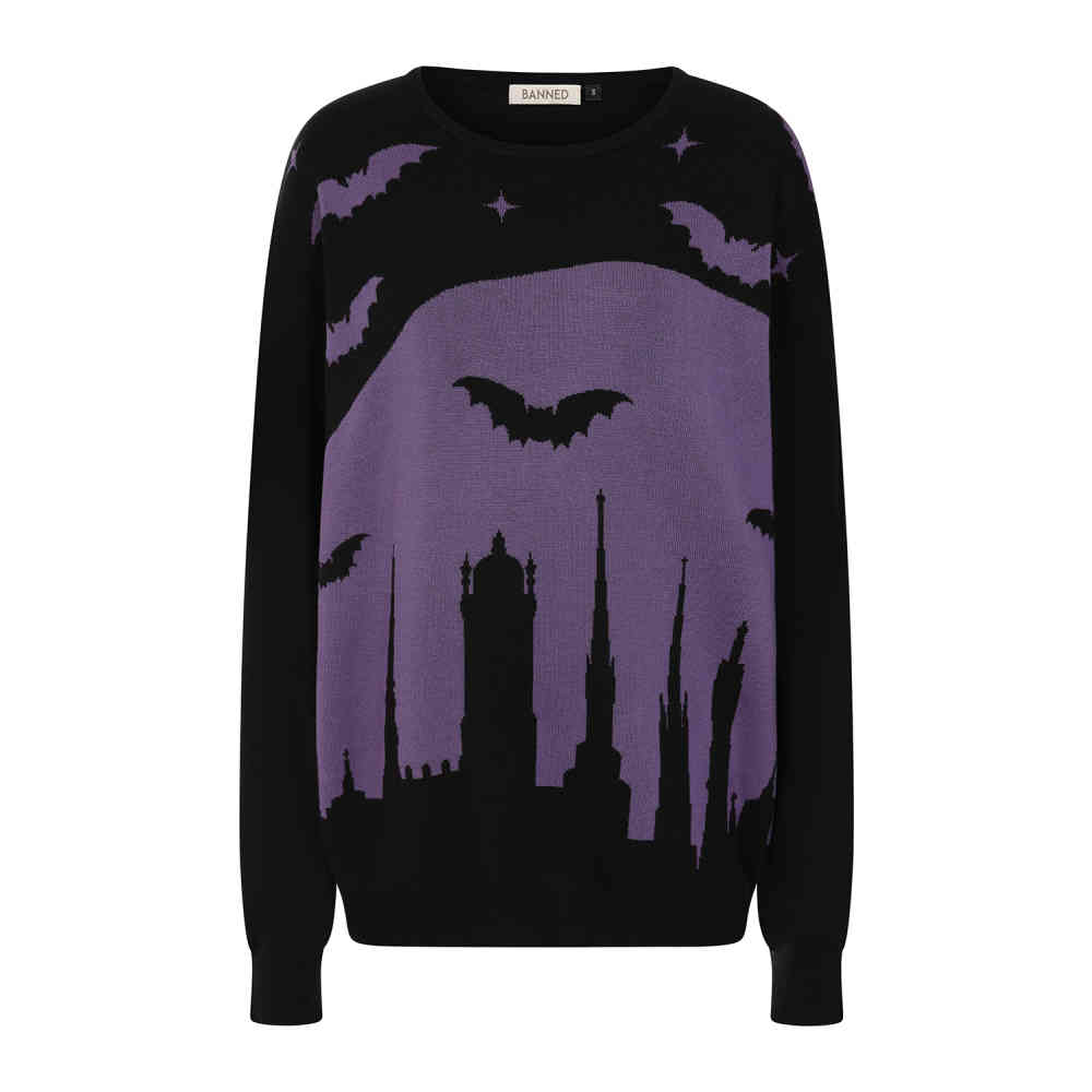 Banned - Lyra Pull en tricot - Noir/Violet